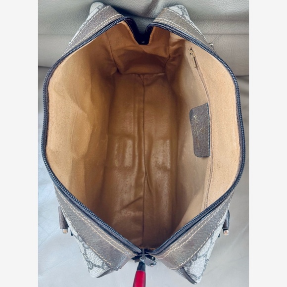 Authenticated Vintage Gucci Ophidia Web Monogram Canvas Leather Shoulder Bag - Picture 9 of 16